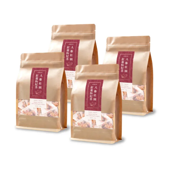 【和藥軒】人蔘桂圓紅棗枸杞茶(元氣養生茶)X4袋組(補氣茶、機能茶、花旗蔘茶)