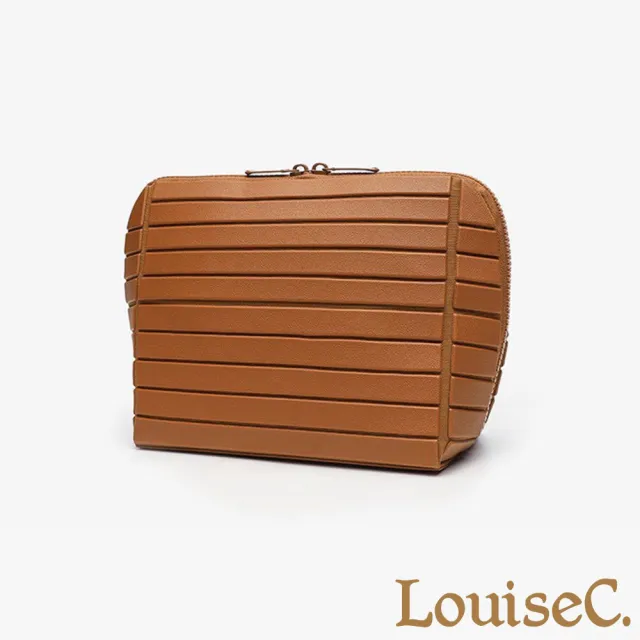 【LouiseC.】Tree House 三宅特殊科技材質立體條紋多收納化妝包-5色(YSA8853)