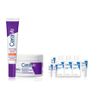 【CeraVe 適樂膚】全新上市緊緻修護組★極抗痕C10煥亮修護精華+極抗痕多肽緊緻修護霜(全新緊緻小紫霜)