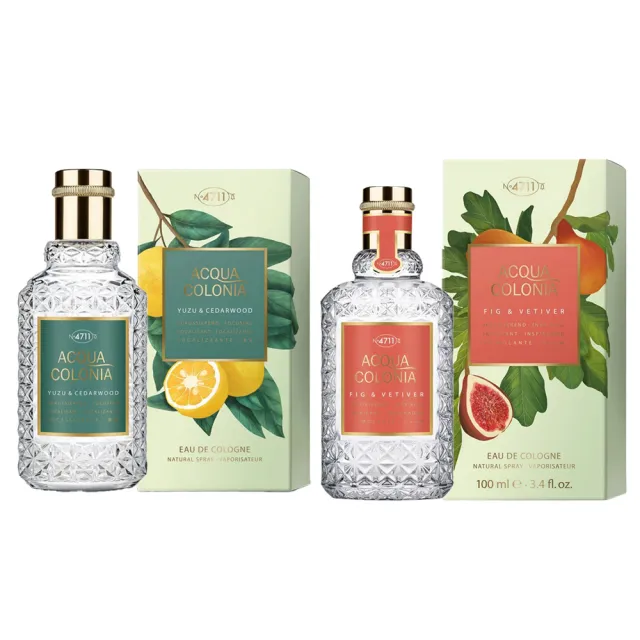 【4711 科隆之水】ACQUA COLONIA系列 柚子&雪松/無花果&香根草 古龍水100ml- 任選 (專櫃公司貨)