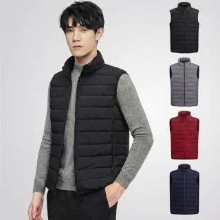 【巴黎精品】限時搶購 真90%鴨絨輕羽絨背心羽絨衣夾克(百搭休閒保暖經典男外套4色a1hd21 2P)