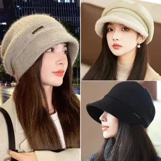 【Seoul Show 首爾秀】多款高質感挺版雙層兔毛帽毛呢八角帽貝雷帽棒球帽漁夫帽(防寒保暖)