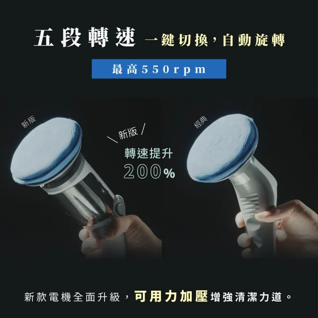 【GOOFINDS 谷凡】「IPX8全防水」電動清潔刷PRO(GH203/ 5段轉速/ 泡沫噴灑/ 刷地板/ 刷浴室)