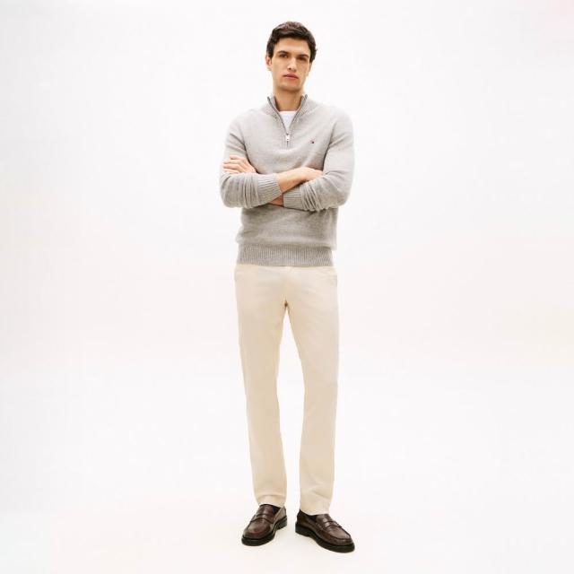 【TOMMY HILFIGER】官方旗艦館Denton 彈性府綢棉斜紋長褲_棕色