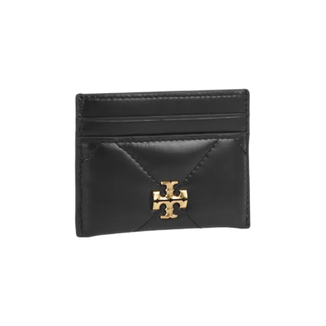 【TORY BURCH】Kira 菱格紋縫線4卡卡片夾/名片夾(黑色)