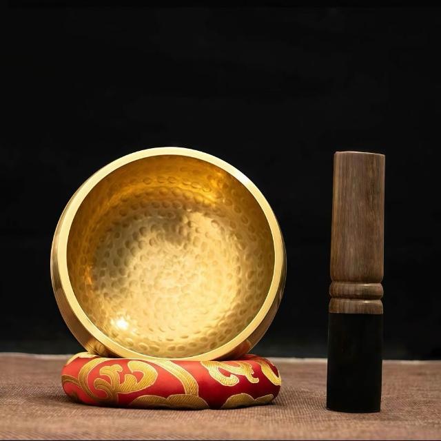 【KOLKO 克魯克家居】尼泊爾頌缽8.5cm-附木棒+墊圈(瑜珈 冥想 銅缽 清脆悅耳 放鬆 白噪音)