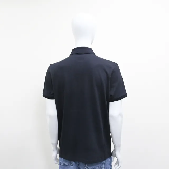 【MONCLER】MONCLER電繡補丁貼LOGO純棉3鈕釦領口短袖POLO衫(男款/海軍夜藍)