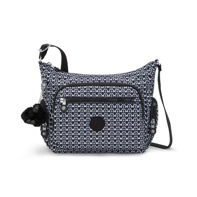【KIPLING】『牛角包』經典老花多袋實用側背包-GABBIE S 女包