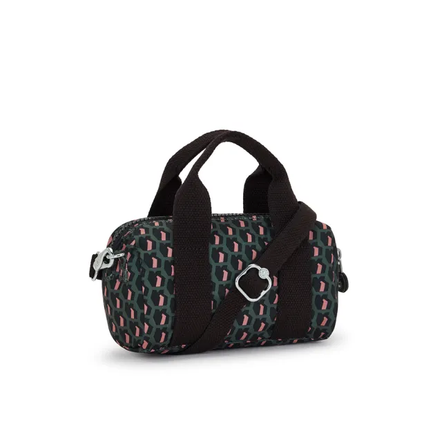 【KIPLING】立體K字母撞粉色輕巧圓筒手提肩背兩用包-BINA MINI