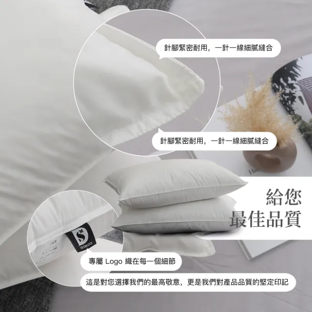 【ISHUR 伊舒爾】星級飯店輕奢款70/30羽絨枕2入 台灣製造(飯店枕/蓬鬆柔軟/枕頭/枕芯)