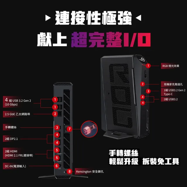 【ASUS 華碩】Ultra 9 RTX5070 迷你電競電腦(ROG NUC/Ultra 9-275HX/32G/1TB SSD/W11H)