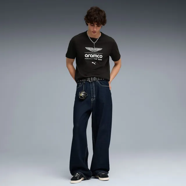 【PUMA】短袖上衣 男 歐規 AMF1 黑 63539601