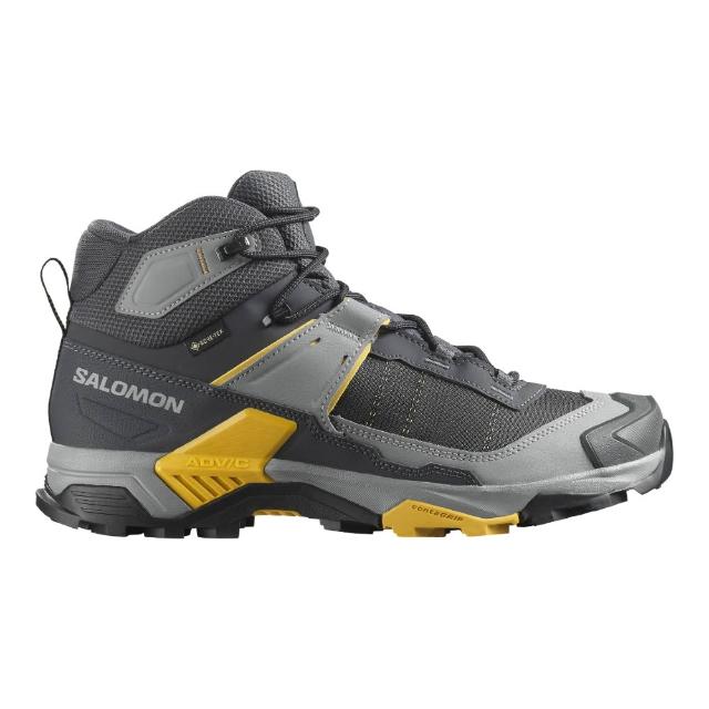 【salomon】X ULTRA 5 MID GORE-TEX 男款 中筒登山鞋 瀝灰/石碑灰/辣芥黃