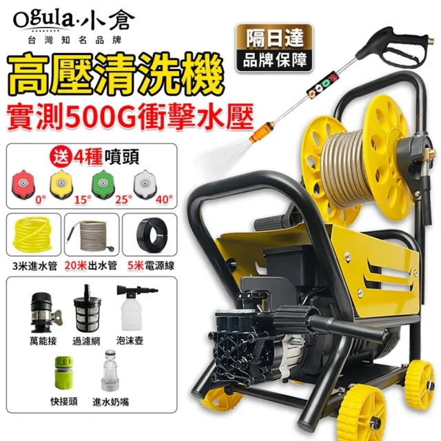 【Ogula 小倉】清洗機 110V超大功率 自吸強力160bar 超高壓（9800M）23米管+噴頭(沖洗機/洗車機/洗地機)