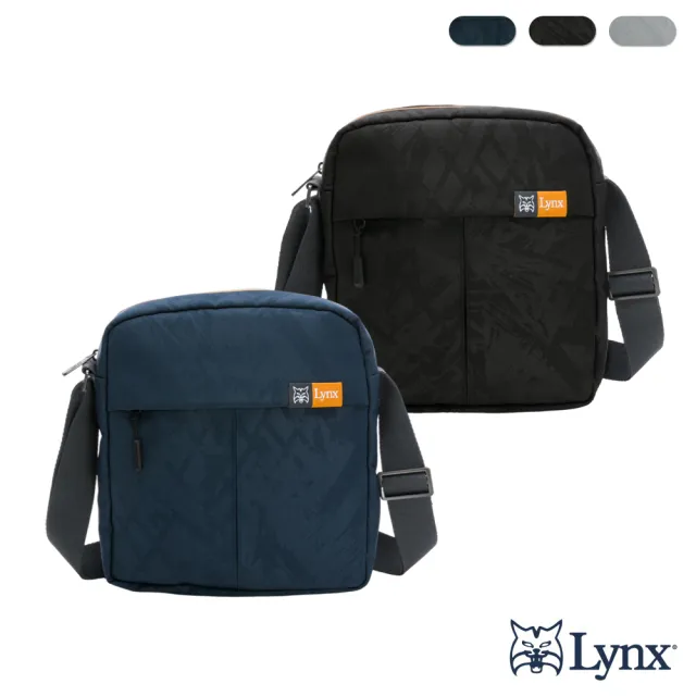 【Lynx】美國山貓簡約時尚男士單層直式斜背側背包（中） - 多色可選
