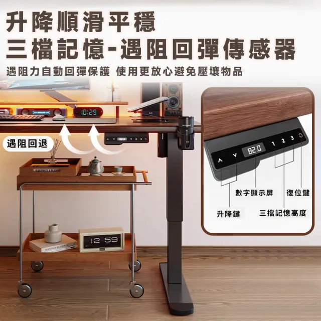 【UVLED 鈺創合成】電動升降桌100CM-附抽屜/靜音電機(升降電腦桌 電競桌 辦公桌 書桌 電腦桌 工作桌 桌子)