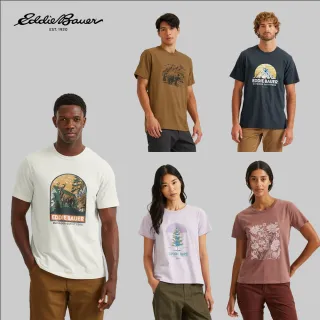 【Eddie Bauer】中性款短袖印花T恤 任選