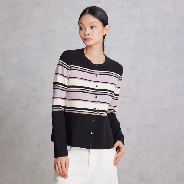 【giordano ladies】25FW 撞色條紋開襟小外套(02355626)
