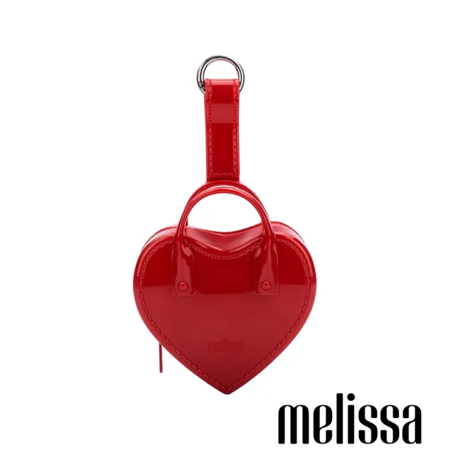 【Melissa】素面愛心造型耳機包(紅色) 防潑水