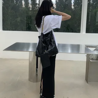 【EMMA SUE】雙11 鏈條包大容量 包包女 菱格包包 手提包 包包女 托特包 軟皮包包 包包 腋下包 鏈