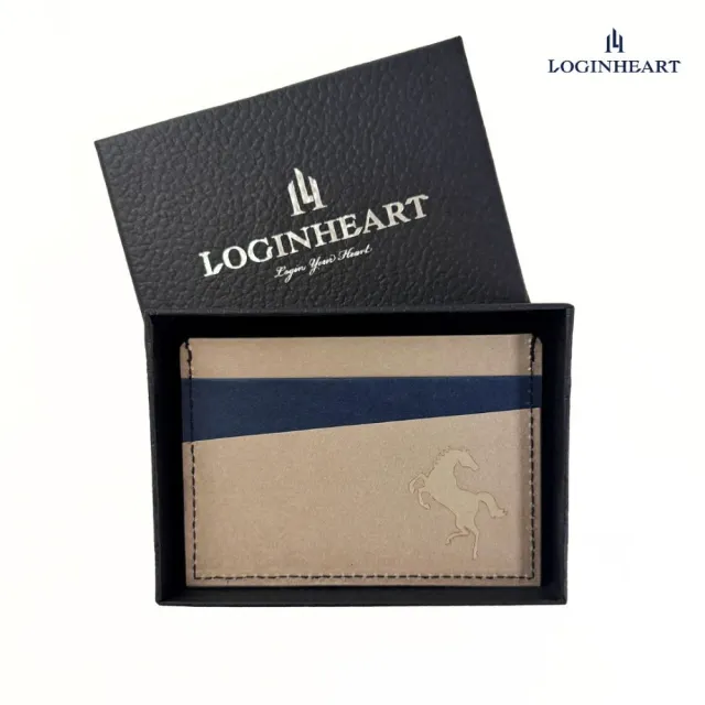 【LOGINHEART】免取卡正面感應卡夾 一馬當先・灰藍 卡夾 卡套  各類卡片 直接感應不受其他