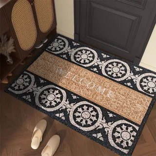 【JOCIYO 聚時柚】迎賓WELCOME120*80cm玄關刮泥地墊 進門腳踏墊 歡迎光臨地毯(絲圈印花地墊)