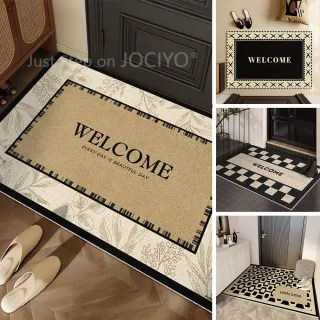 【JOCIYO 聚時柚】迎賓WELCOME60*40cm玄關刮泥地墊 進門腳踏墊 歡迎光臨地毯(絲圈印花地墊)