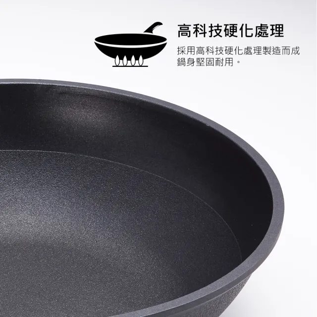 【PERFECT 理想】日式黑金鋼炒鍋-30cm單把附蓋(台灣製造)