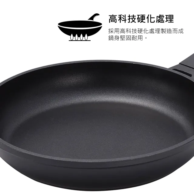 【PERFECT 理想】日式黑金鋼平煎鍋-26cm單把無蓋(台灣製造)