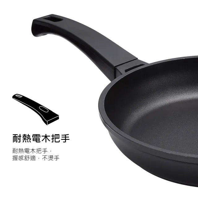 【PERFECT 理想】日式黑金鋼平煎鍋-26cm單把無蓋(台灣製造)