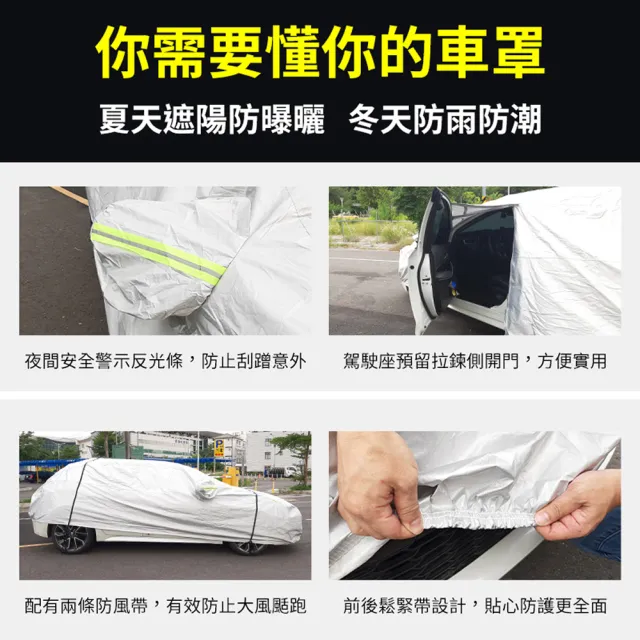 【YORI 優里】NO.1杜邦牛津車罩 送全套配件組(汽車車罩 防曬車罩 車用防塵套 內裡加絨 側開車門)