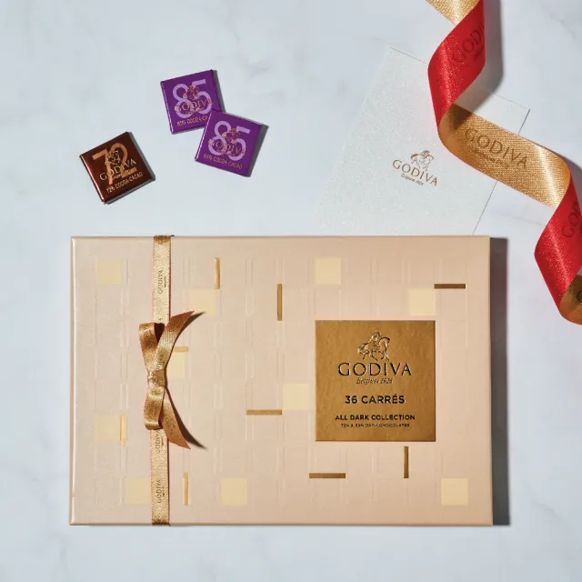 【GODIVA】片裝黑巧克力禮盒36片裝(生日禮、情人節、520我愛你/妳、618)
