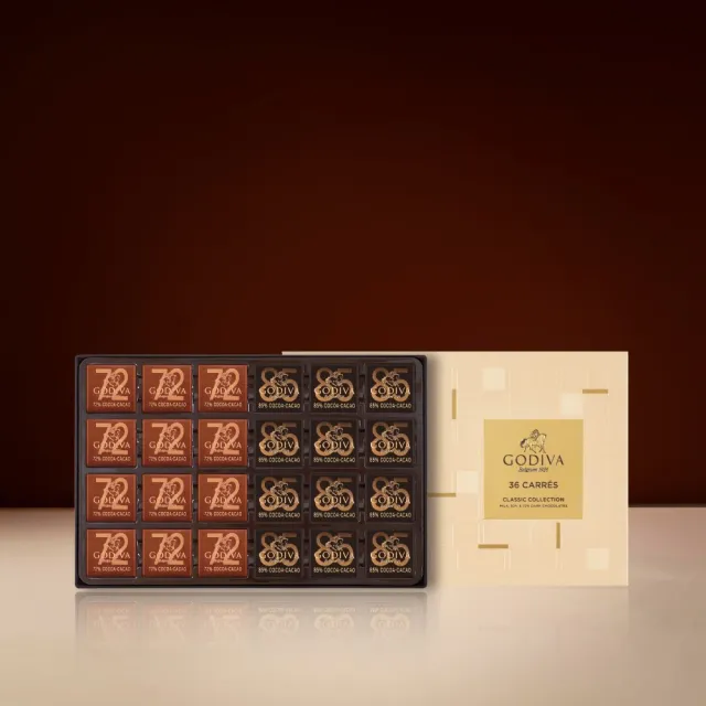【GODIVA】片裝黑巧克力禮盒36片裝(生日禮、情人節、520我愛你/妳、618)