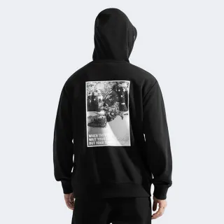 【The North Face】北面男女款黑色長袖帽T｜8F0BJK3