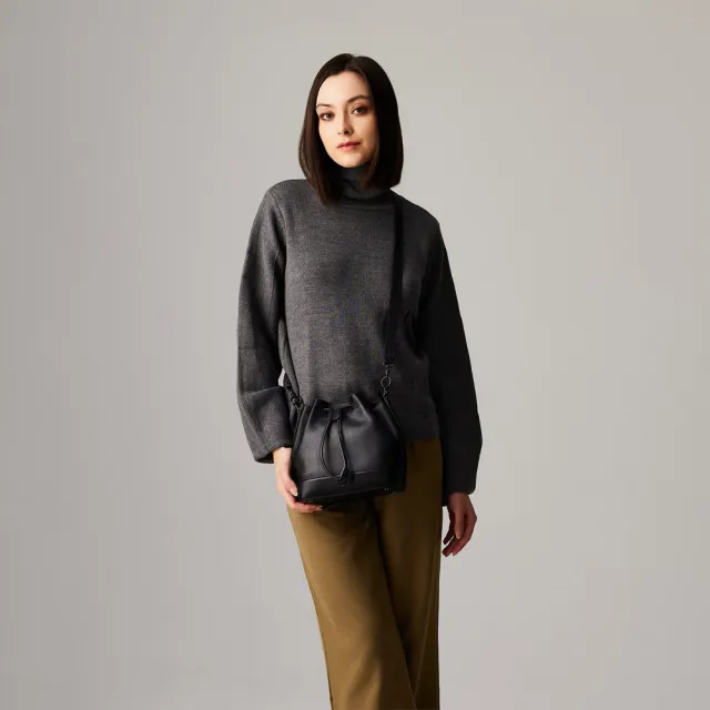 【BRAUN BUFFEL 德國小金牛】蓋蓓 小水桶包-黑色/麥色/杏色(BF874-31-BK/BRA/HM) 女包送禮推薦