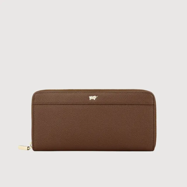 【BRAUN BUFFEL 德國小金牛】蓋蓓 13卡拉鍊長夾-黑色/麥色/杏色(BF874-602-BK/BRA/HM) 錢包送禮推薦