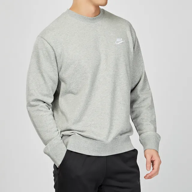 【NIKE 耐吉】CLUB CRW BB 男子 灰色 棉質 刺繡 保暖 長袖 大學T BV2667-063