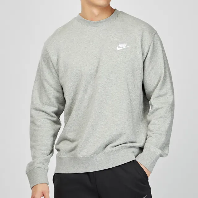 【NIKE 耐吉】CLUB CRW BB 男子 灰色 棉質 刺繡 保暖 長袖 大學T BV2667-063