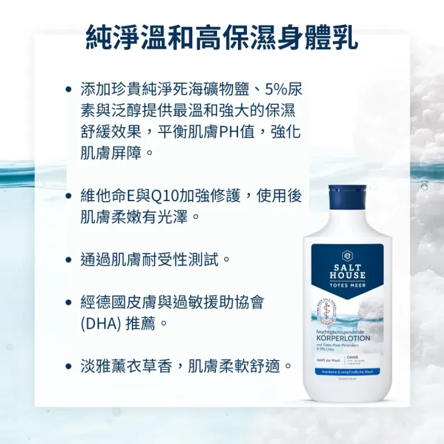 【SALTHOUSE】德國純淨溫和保濕護手霜75ml+純淨溫和高保濕身體乳250ml