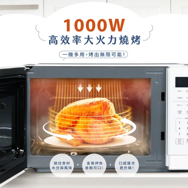 【HERAN 禾聯】25L微電腦燒烤微波爐 HMO-25MDE1T(G)