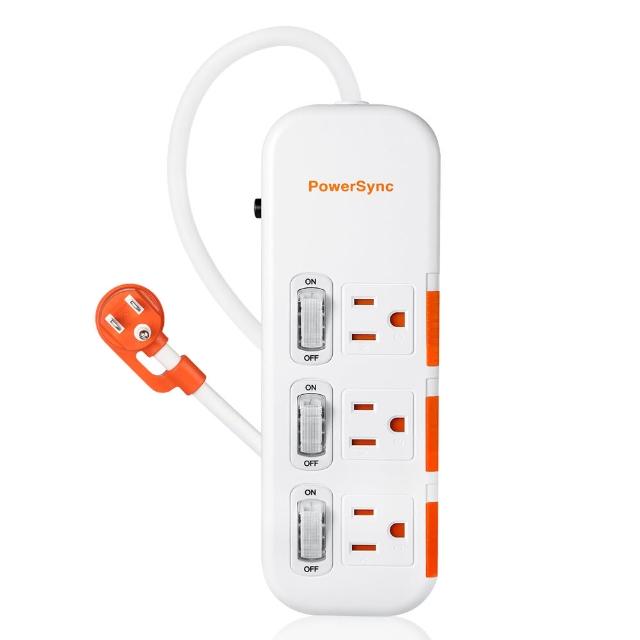 【PowerSync 群加】3開3插滑蓋防塵防雷擊延長線/1.8m(2色)