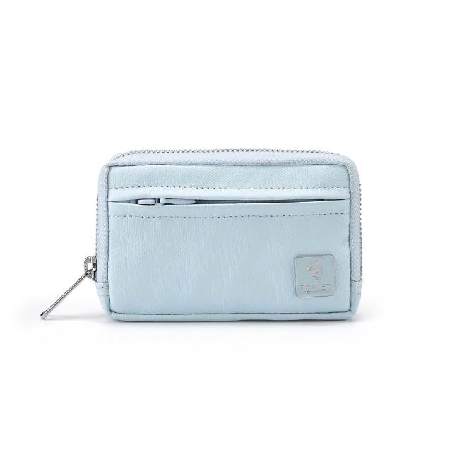 【PORTER INTERNATIONAL】復古品味MORI實用拉鍊零錢包(輕霧藍)