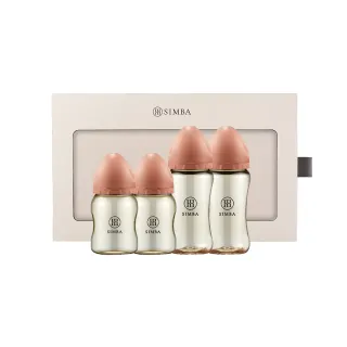 【Simba 小獅王辛巴官方直營】限定晨諾新生奶瓶禮盒(蘊蜜鉑金PPSU彌月禮盒 2中2小 贈心意提袋)