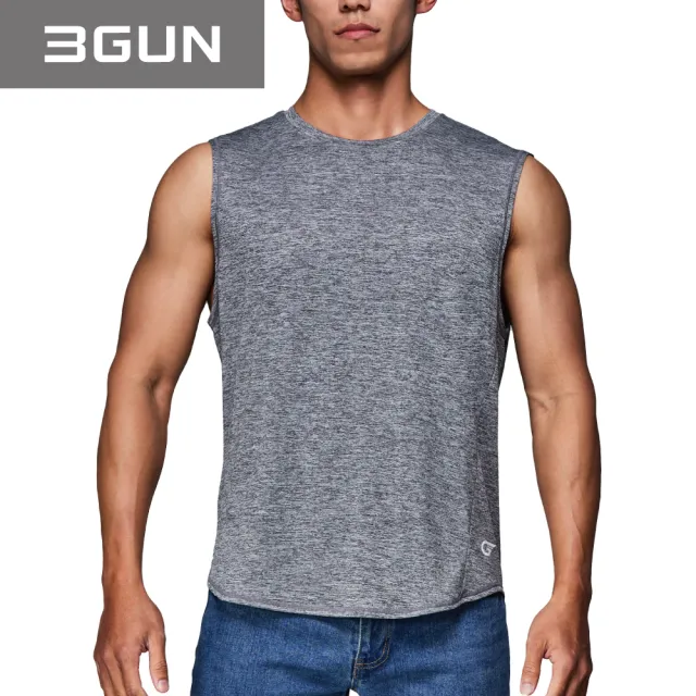 【3GUN】官方直營 機動棉  極速快乾男防臭寬肩背心(男背心 多色任選)