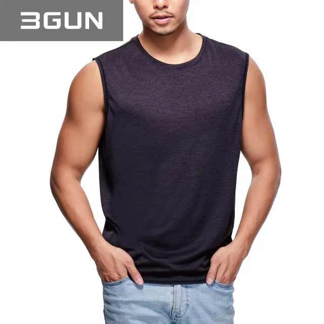 【3GUN】官方直營 機動棉  極速快乾男防臭寬肩背心(男背心 多色任選)