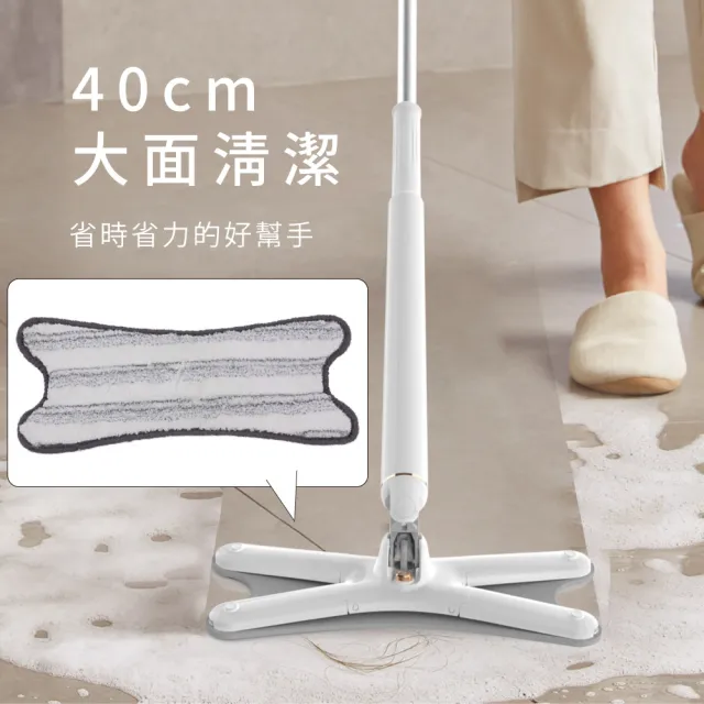 【德昌】馬上淨一秒瞬擰免碰水X型豪華平板拖把-乾濕兩用X型拖布-12片(需馬上淨一秒瞬擰免碰水X型豪華平拖)