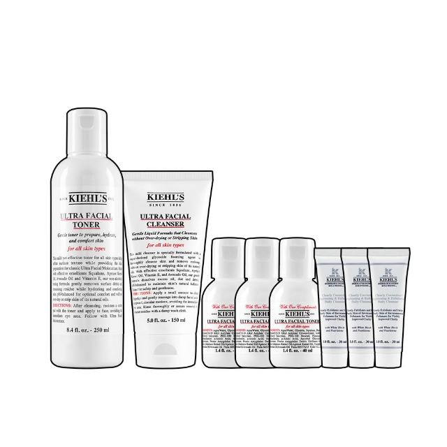 【契爾氏】官方直營 冰河保濕水水組(Kiehl’s/冰河保濕潔面乳150ml+冰河保濕機能水250ml)