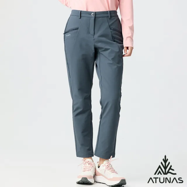 【ATUNAS 歐都納】女款石墨烯蓄熱抑菌抗臭輕保暖長褲(A1PA2506W暗藍/抗靜電/日常休閒/冬季賞雪/出國旅遊)