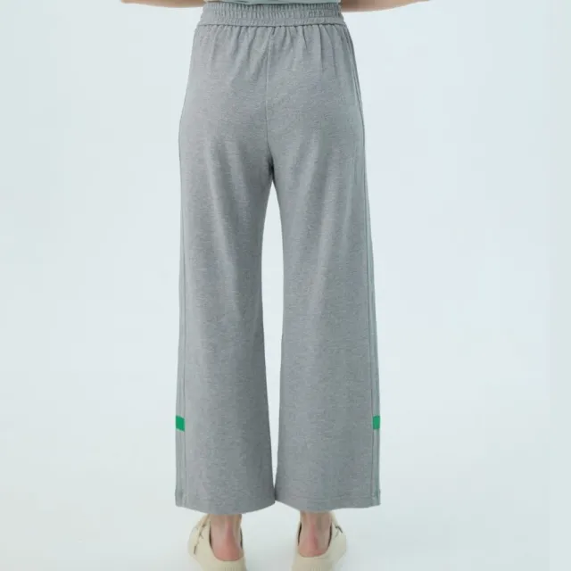 【Qiruo 奇若名品】棉質 寬鬆緊 灰色休閒褲2523C