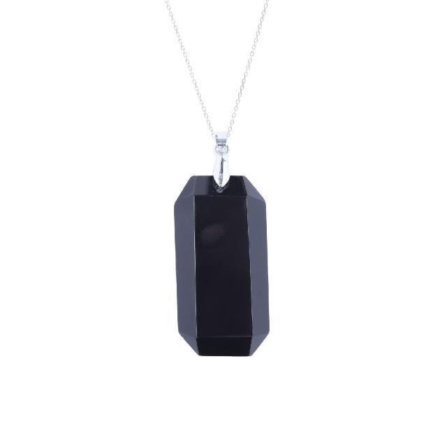 【幸福珠寶】Obsidian｜冰種黑曜石無事牌項鍊(天然頂級冰種黑曜石 Happy  母親節禮物  )